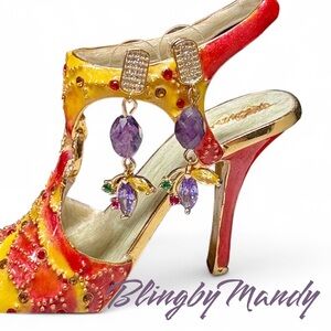 Genuine Amethyst earring with charm dangle